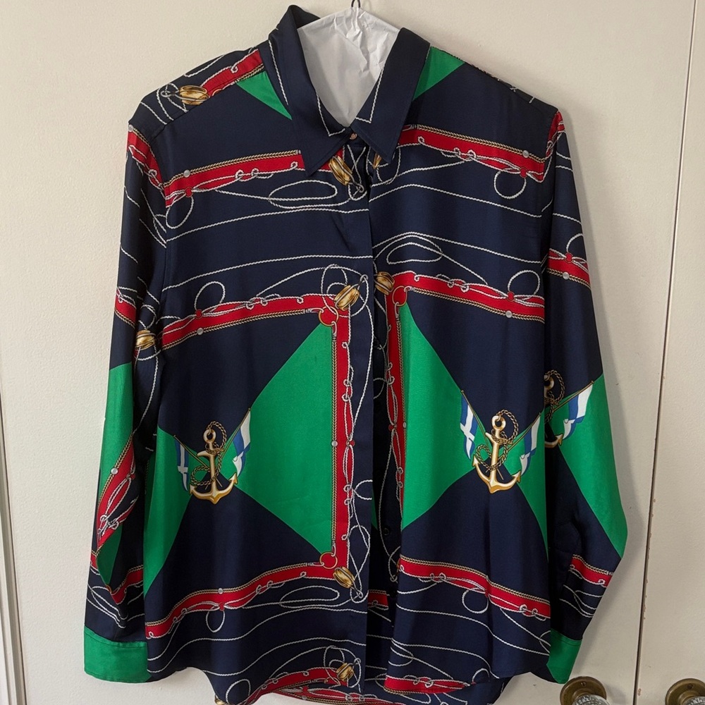 Lauren Ralph Lauren Multicolor Nautical Button Down Shirt